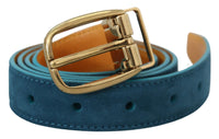 Thumbnail for Elegant Blue Velvet Leather Belt