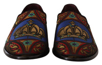 Thumbnail for Multicolor Jacquard Slide-On Loafer Slippers