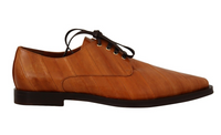 Thumbnail for Elegant Eel Leather Lace-Up Formal Flats