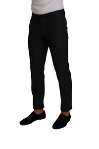 Thumbnail for Elegant Gray Check Slim Fit Trousers