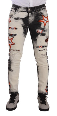 Thumbnail for Chic Slim Fit Star Motif Denim Jeans