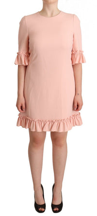 Thumbnail for Ruffled Sleeve Sheath Dress in Pink
