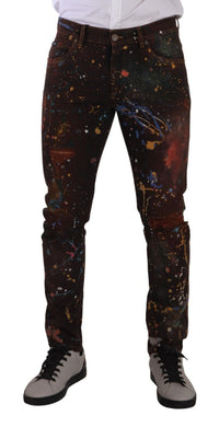 Thumbnail for Multicolor Painted Skinny Denim Jeans