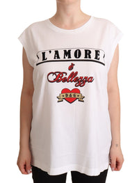 Thumbnail for Elegant White Motive Print Tank Top
