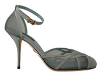Thumbnail for Elegant Blue Mesh Ankle Strap Sandals
