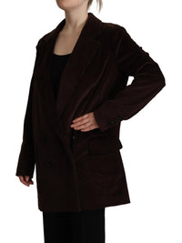 Thumbnail for Elegant Burgundy Double-Breasted Trench Coat