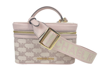 Thumbnail for Jet Set Medium Powder Blush Jacquard Canvas Zip Trunk Crossbody Bag