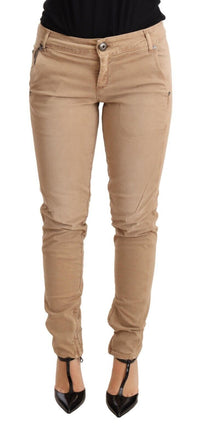 Thumbnail for Chic Low Waist Skinny Cotton Trousers