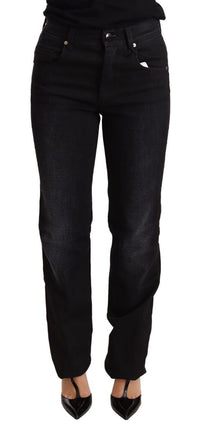 Thumbnail for Chic Black Washed Straight Cut Jeans