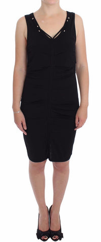 Thumbnail for Elegant Black Sheath Jersey Knee-Length Dress