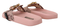 Thumbnail for Floral Lace Crystal Embellished Slide Flats