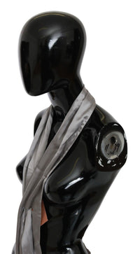 Thumbnail for Metallic Silver Silk Neck Wrap Shawl Scarf