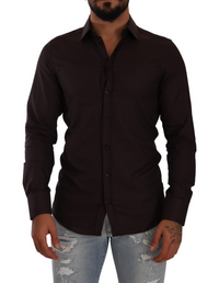 Thumbnail for Elegant Burgundy Slim Fit Dress Shirt