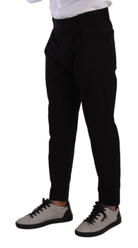 Thumbnail for Elegant Tapered Black Cotton Chinos