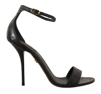 Thumbnail for Elegant Ostrich Leather Ankle Strap Heels
