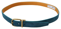 Thumbnail for Elegant Blue Velvet Leather Belt