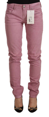 Thumbnail for Elegant Pink Slim Fit Denim Jeans