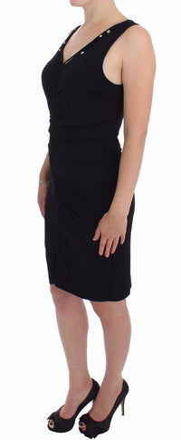 Thumbnail for Elegant Black Sheath Jersey Knee-Length Dress