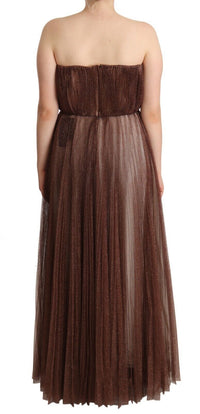 Thumbnail for Elegant Metallic Bronze Long Gown