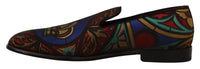 Thumbnail for Multicolor Jacquard Slide-On Loafer Slippers