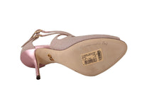 Thumbnail for Pink Glitter Peep Toe High Heels Sandals