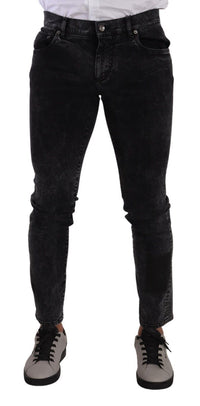 Thumbnail for Sleek Slim-Fit Designer Jeans in Black Gray