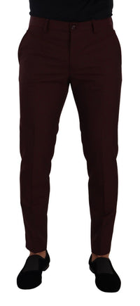 Thumbnail for Maroon Slim Fit Dress Pants