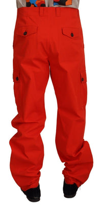 Thumbnail for Elegant Red Cotton Blend Trousers