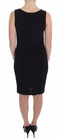 Thumbnail for Elegant Black Sheath Jersey Knee-Length Dress