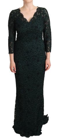 Thumbnail for Elegant Lace Floor-Length V-Neck Dress
