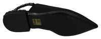 Thumbnail for Black Flats Slingback Charmeuse Shoes