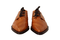Thumbnail for Elegant Eel Leather Lace-Up Formal Flats