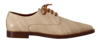 Thumbnail for Elegant Beige Eel Leather Formal Flats