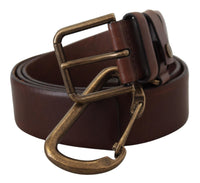 Thumbnail for Elegant Brown Leather Belt with Metal Buckle