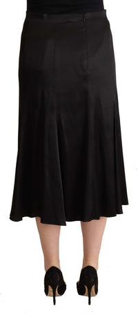 Thumbnail for Elegant High Waist Midi Black Skirt