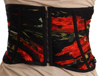 Thumbnail for Elegant Black Silk Corset Belt Top