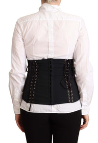 Thumbnail for Chic Black Corset Belt Top