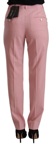 Thumbnail for Elegant Pink High-Waisted Trousers
