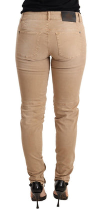 Thumbnail for Chic Low Waist Skinny Cotton Trousers