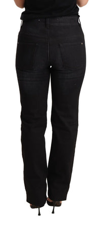 Thumbnail for Chic Black Washed Straight Cut Jeans