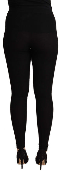 Thumbnail for Black Cashmere Stretch Waist Tights Pants