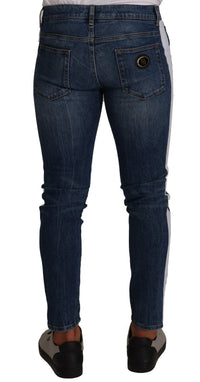 Thumbnail for Slim Fit Blue Washed Denim Jeans