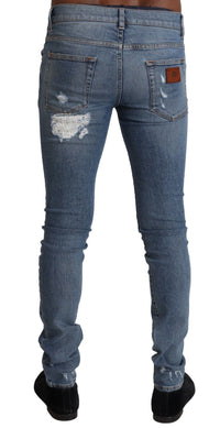 Thumbnail for Elegant Light Blue Skinny Denim Pants