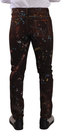 Thumbnail for Multicolor Painted Skinny Denim Jeans