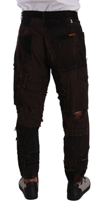 Thumbnail for Elegant Distressed Patchwork Denim Jeans