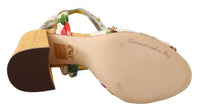 Thumbnail for Multicolor Crystal Embellished Heel Sandals