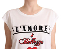 Thumbnail for Elegant White Motive Print Tank Top