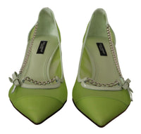 Thumbnail for Enchanting Green Mesh Chain Pumps