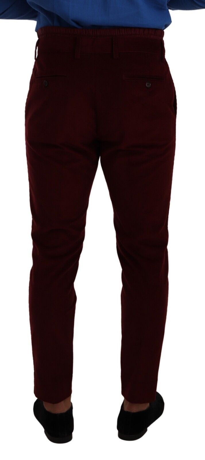 Elegant Bordeaux Velvet Dress Trousers