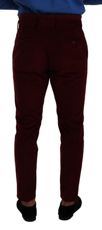 Thumbnail for Elegant Bordeaux Velvet Dress Trousers